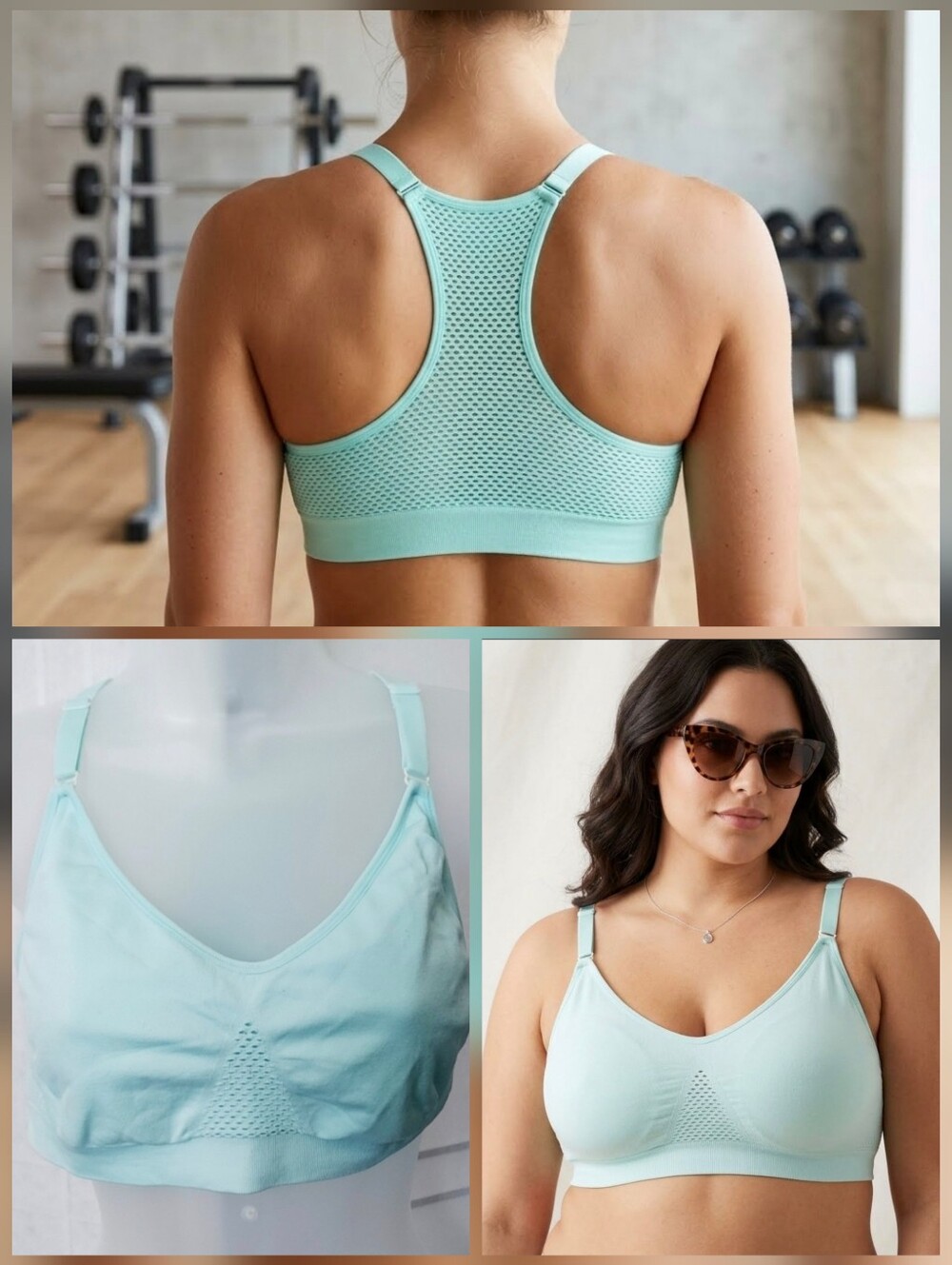 💙💙Pro-Fit Seamless Racerback Sports Bra 🤍LARGE